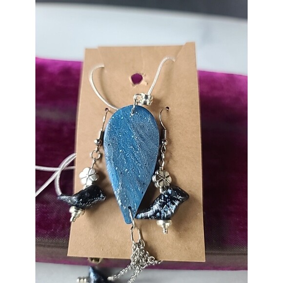 925 Multicolored Bird Themed Polymer Clay Jewelry Set, NEW - Picture 6 of 10